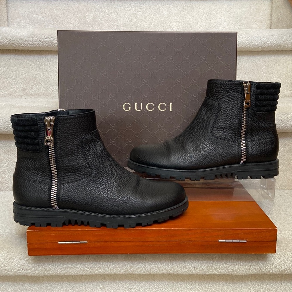 gucci leather ankle boots